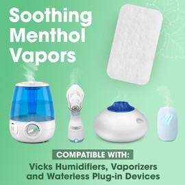 [20 Pack] Berkland Menthol Eucalyptus Humidifier Pads - Universal Vapor Pads for All Vks, Crane, Other Models - Vapopads Replacement - Natural Waterless Vaporizers Pads - Cold/Flu Symptom Relief