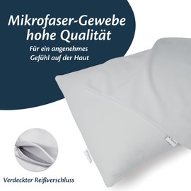 Cushion Cover 80 x 80 cm Microfibre Premium Set of 2 Pillowcases 80 x 80 cm for Pillows Bed Fabric Super Soft Resistant Hypoallergenic Anti-Dust Mites Breathable Cushion Cover with Concealed Zip Fully