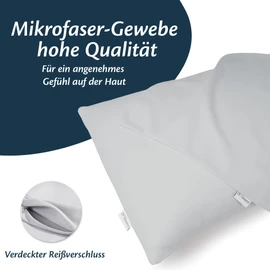 Cushion Cover 80 x 80 cm Microfibre Premium Set of 2 Pillowcases 80 x 80 cm for Pillows Bed Fabric Super Soft Resistant Hypoallergenic Anti-Dust Mites Breathable Cushion Cover with Concealed Zip Fully