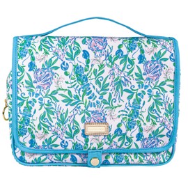 Lilly Pulitzer Lilly Pulitzer Travel Toiletry Bag with Handle, Pockets, and Zipper, Hanging Travel Organizer for Makeup and Toiletries, Just a Pinch