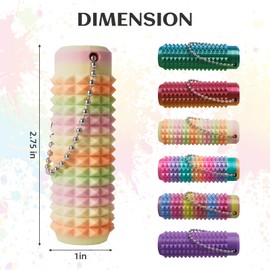 6 Pcs Little Ouchies Pain Fidget, Pocket Pain Stim Fidget Toys, Hard Spiky Grippie Anxiety Sensory Toys, Novelty Venting Key Pendant for Teens Adults Massage and Focus, Each of 6 Gradient Colors