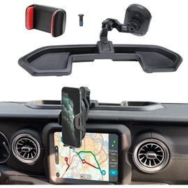 Upgraded Phone Mount for 2020 2021 2022 2023 Jeep Wrangler JL JLU & Gladiator JT 4XE, Multi-Mount Phone Holder Dash Tray System Kit with Extension Arm Metal Ball Fit for Oil-Electric Version 4xe