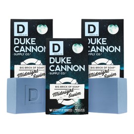 Duke Cannon Supply Co. Big Ass Brick of Soap Bar for Men Midnight Swim (Ocean & Green Scent) Multi-Pack - Superior Grade, Extra Large, Masculine Scents, All Skin Types, Paraben-Free, 10 oz (3 Pack)