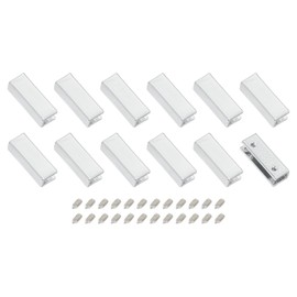 sourcing map 12Pcs Metal Belt Buckle End Tips, 0.98" Wide Rectangle Webbing Zipper Tips Clip Buckles with Screws for DIY Sewing Craft Purse Belt Repair, Silver