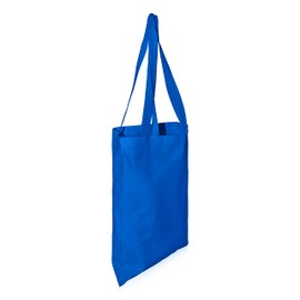 IMFAA Plain Tote Medium(40x36+60) Cm 100% Cotton Canvas Reusable Shoulder/Hand Tote Shopping Bags. (Pack-10, Blue)