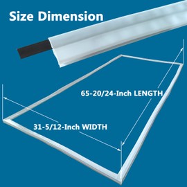Hqsgdmn 5304507199 White Freezer Door Seal Gasket Fit for Frigidaire Refrigerator, Replacement Part AP6037262 Replaces 5304507208 216522312 216522362 216522313 4454918 PS11770643, 65.8” by 31.5”