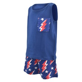 Unique Baby Traje de pantalones cortos patrióticos para niños 4 de julio, Blutnk, 9 Años