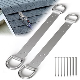Permanent Roof Anchors - 18" Dual D-Ring Roof Safety Anchor, Stainless Steel Roof Anchors for Fall Protection, Roof Anchor Kit, for Wood Framed Building, OSHA and ANSI Standards, 2 PCS