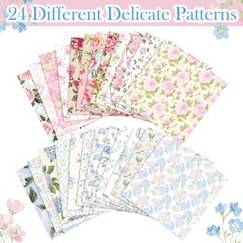 Tenceur 48 Pack 24 Style Assorted Floral Decoupage Napkins Decorative Toile Tissue Paper Pretty Flower Cocktail Napkin for Crafting DIY Spring Mothers Day Wedding Party, Each Unfolded 13 Inch