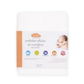 Ti TIN - Coprimaterasso Per Culle Per Neonati | Proteggi Materasso Regolabile Impermeabile e Traspirante con Elastico | Fodera in Spugna 100% Poliuretano Antibatterica Per Culla 60x120cm