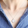 Silver Clover Necklace for Women 14K Gold Plated Mother of