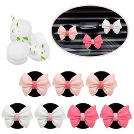 MR3XL Bow Car Air Freshener,7 Pack Coquette Car Vent Clips, Cute Bow Decor,Car Accessories for Women Aesthetic（Pink+White+Rose red）