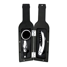 Vin Bouquet FI 314 Set Geschenkset Wein, ABS, Kautschuk und SS, Silber, 26 x 13 x 3.5 cm, 5 Stück, Polycarbonat, 6.3 cm, 5