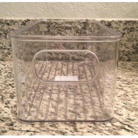 Unknown TWO Clear Stackable Plastic Organizer Storage Bins * Medium @ 14x4x5 inch * New