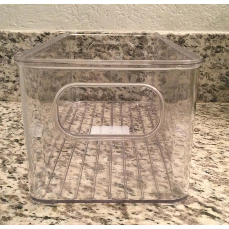 Unknown TWO Clear Stackable Plastic Organizer Storage Bins * Medium