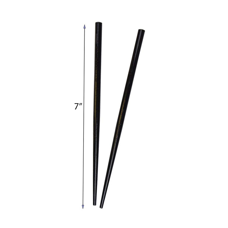2 Hair Sticks Solid Straight Chopsticks - Black