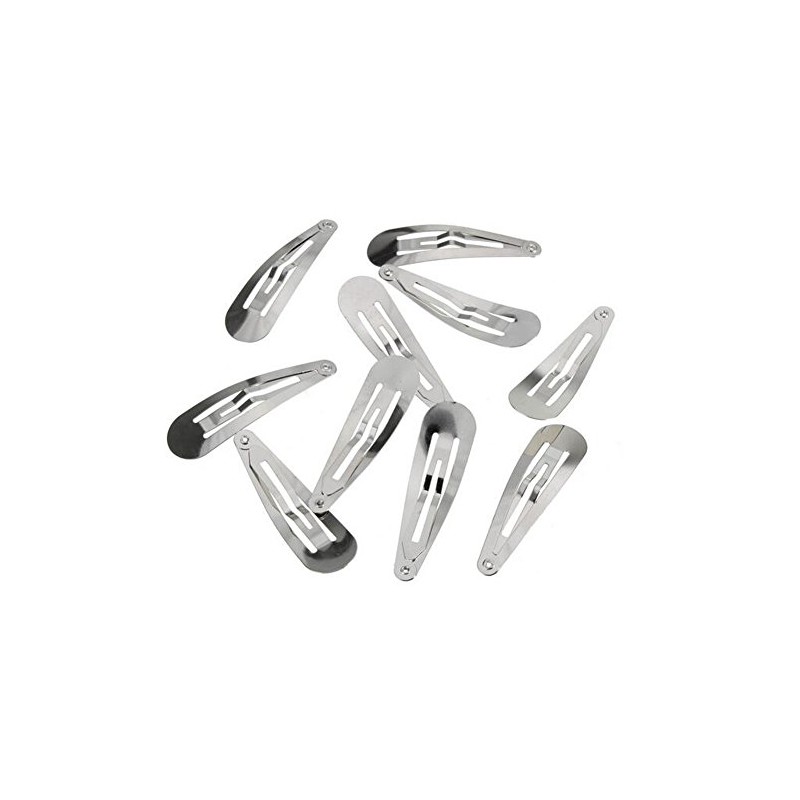 Metal Silver 50 Pcs Mini Small 30mm Snap Hair Clips