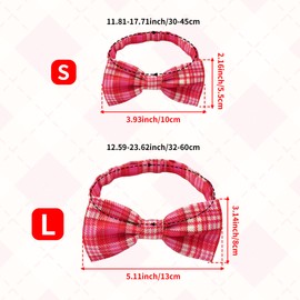 Pai Sence Plaid Dog Bow Ties Bulk 30 Pcs Adjustable Dogs Bowties for Large Dogs Bow Ties Pet Party Grooming L