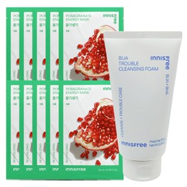 (10 sheets) Innisfree Energy Mask Pomegranate + Visa Trouble Cleansing Foam / (10매)이니스프리 에너지 마스크 석류+비자 트러블 클렌징 폼