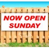 Now Open Sunday Banner 13 oz | Non-Fabric | Heavy-Duty