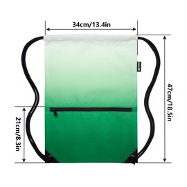 HOLYLUCK Drawstring Backpack Bag Sport Gym Sackpack, Gradient Green, One_Size, Sport