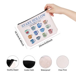 Gilmore TV Show Inspired Gift Stars Hollow Founded 1779 Makeup Bag Gifts for Women (Stars Hollow CA)
