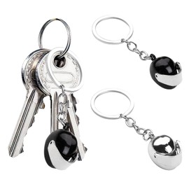 Helmet Keychain,3D Mini Helmet Keychain,3D Mini Helmet Keychain,Shifter Keychain Six-Speed Gear Stick Knob Gearbox Key Ring Metal Key Chain Gift(COLOR:Black+Silver)
