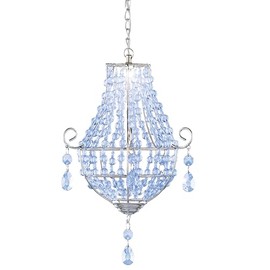 Collections Etc Solar Powered Blue Chandelier Garden Mobile NO SIZE