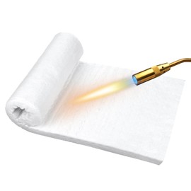 23.6"x11.8"x1" Thick Ceramic Fiber Insulation Blanket, Baffle Rated to 2600F Fireproof Insulated Blanket Roll Fire Resistant Insulation Material for Fireplace Wood Stove Forge Chimney Kiln