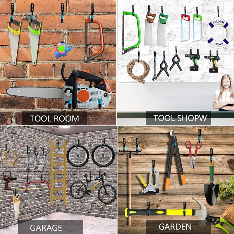 Heavy Duty Steel Garage Storage Utility Hooks, 8 Pcs Wall