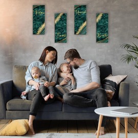 ONIZHITY 4 Pieces Green Gold Bathroom Decor Green Gold Wall Decor with Relax Soak Unwind Breathe Wall Art Rustic Vintage Farmhouse Wooden Hanging Signs for Home Laundry Living Room (Green Gold 10x4)