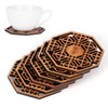 6PCS Bamboo Coaster Teacup Mat AntiScald Heat Insulation Pad Tea