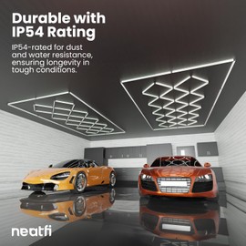 Neatfi LED Garage Ceiling Light, 31,680 Lumens, 6500K, 288W, Ultra-Bright Shop Light for Auto Shops, Car Detailing, Barber Shop, Beauty Salon, Basement, Warehouse, and Gym (4 Panels, White)