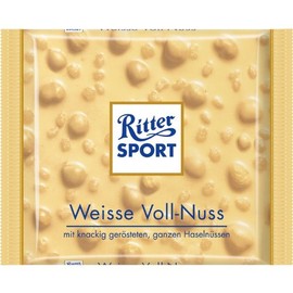 Ritter Sport Weisse Voll-Nuss / white nut (3 Bars each 100g) - fresh from Germany