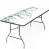 Spring Leaves Rectangle Fitted Tablecloths, Hanging Flowers White Green Print