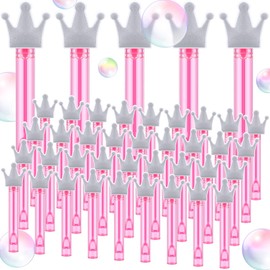 Foilswirl 36 Pcs Bubbles Party Favors Mini Bubble Wands Tube Bulk Theme Maker Goodie Bags Stuffer Prizes Birthday Gift for Solution (Crown)