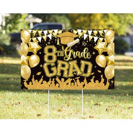8TH Grade Graduation Yard Sign, 8th Grade Graduation Decorations 2025, Last Day of Middle School Grad Photo Sign, Eighth Grade Grad Party Supplies, Next Stop High School Grad Banner