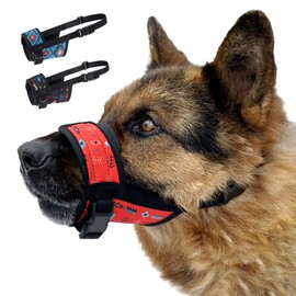 CollarDirect Dog Muzzle - Updated Design Adjustable Soft Breathable Tribal Nylon Dog Mouth Guard Cover for Small, Medium and Large Dogs, Anti Chewing, Barking & Biting