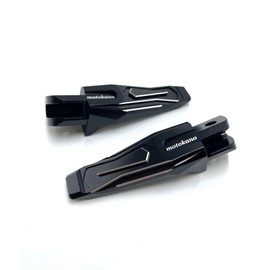 Motokano Front Foot Pegs Rear Footrest Pedals for Ninja 400 Z400 ZX4R ZX4RR ZX25R Z650 Z1000 (Front, Black)