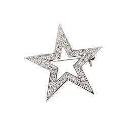 OULII Star Shape Brooch Women Decorative Stylish Pageant Corsage Pentagram Suit Breastpin for Business Wedding 5 x 5 cm, Metal, Alloy