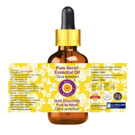 Deve Herbes Pure Neroli Essential Oil (Citrus aurantium) with Glass Dropper Steam Distilled (Pack of Two) 100ml X 2 (6.76 oz)