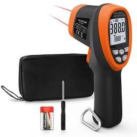 HOLDPEAK Pyrometer D:S=30:1, High Temp Infrared Thermometer -58℉~2732℉, Non-Contact Industrial Laser Thermometer Gun, Digital IR Temperature Gauge HP-2732 (NOT for Human)