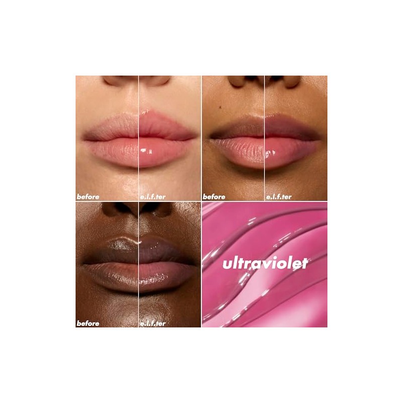 e.l.f. Glow Reviver Plumping Lip Oil Ultraviolet - lilac
