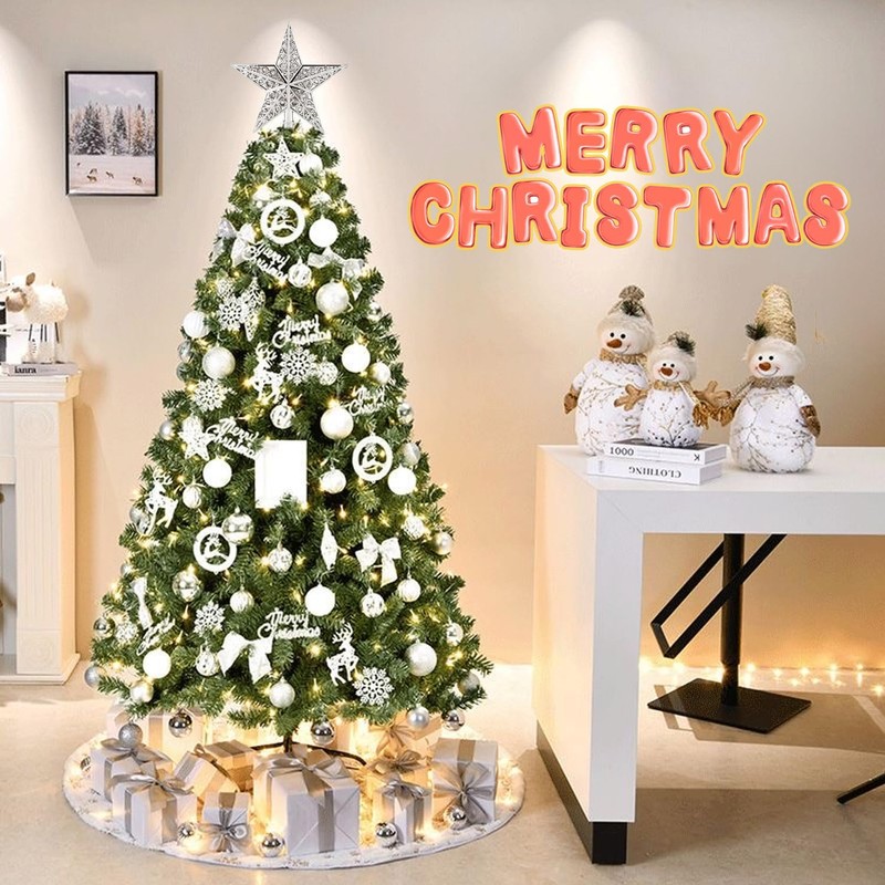 BOOSHMall Christmas Tree Topper Star, Christmas Tree Topper Glitter, Christmas