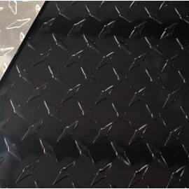 Mr Metal Aluminum 12" x 24" BLACK Aluminum Diamond Plate Sheet .025" (1/40") Trailer, RV, Garage