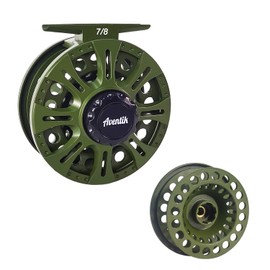 Aventik HVCE Graphite Fly Reel Center Drag System Classic III Graphite Large Arbor Sizes 3/4, 5/6, 7/8wt Fly Fishing Reels (7/8 with Extra Spool)