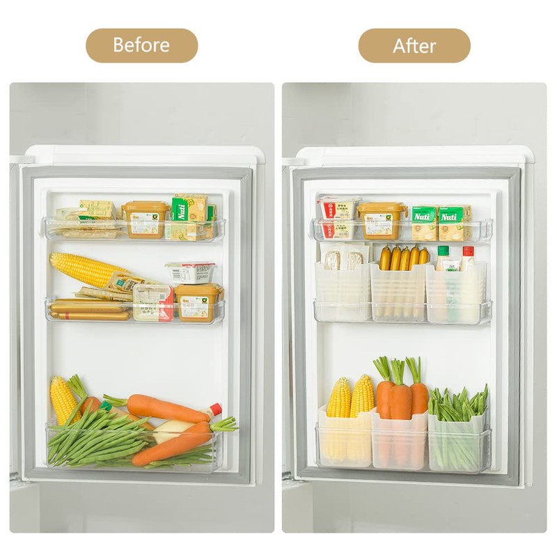 Poeland Fridge Organizer Box Fridge Side Door Storage Container Plastic