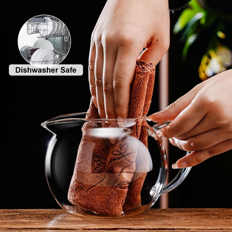 PARACITY Glass Teapot Stovetop 34OZ/1000ml, Tea pot with Removable 18/8