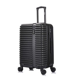 InUSA ALLY Travel Suitcase with Spinner Wheels | Lightweight Ergonomic Luggage Handles and TSA Lock, Spacious Traveling Suitcases | 24 Inch Hardside Medium Luggage | Black