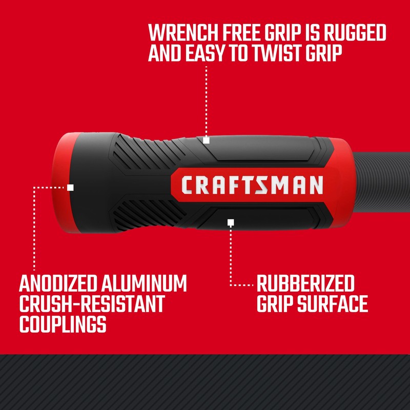 CRAFTSMAN ExoShield Heavy-Duty Fabric Hose - Industrial-Grade Lightweight Garden Hose,